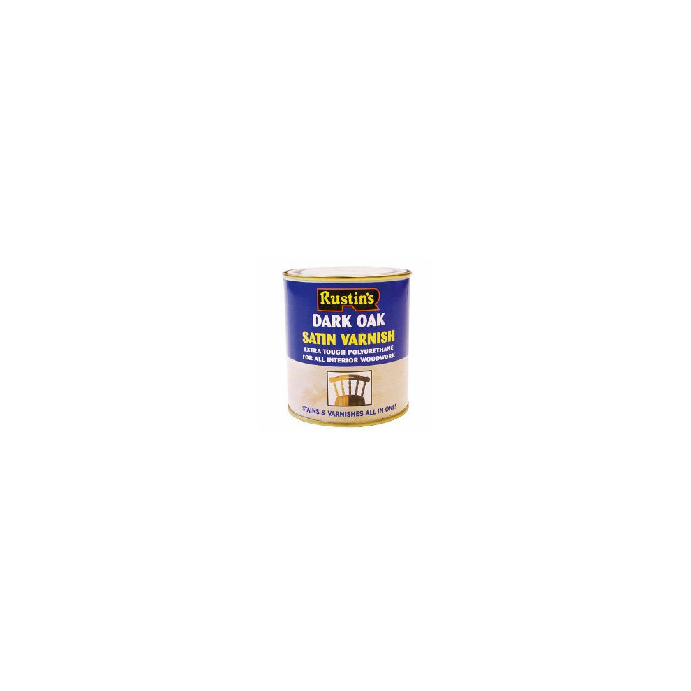Rustins - Polyurethane Satin Varnish 500Ml - Oak Dark