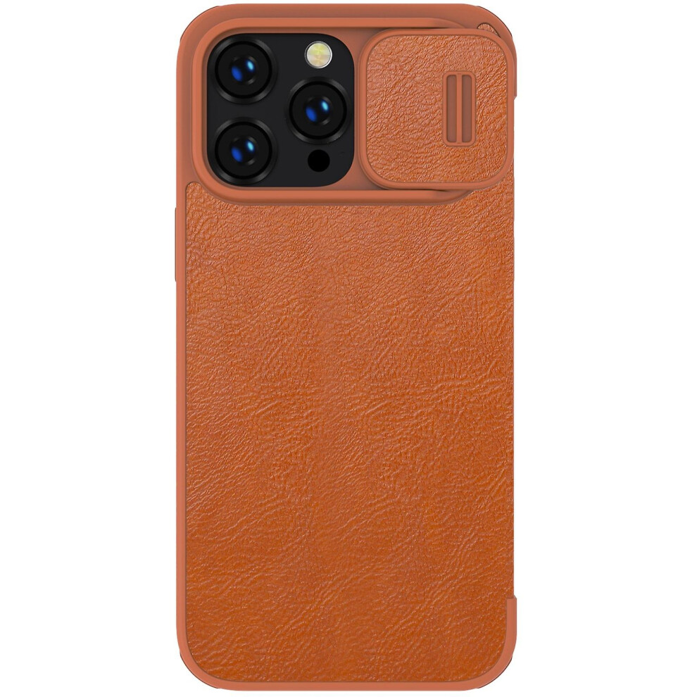 (Brown) Nillkin Qin Series Pro Leather Case For Iphone 14 Pro Max