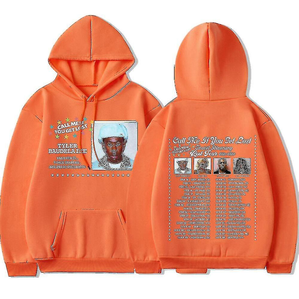 (Orange, M) Call Me If You Get Lost Tour Tyler The Creator Rapper Hip Hop Music Hoodie Fleece Cotton Hoodies Golf Wang Igor Men Sweatshirt High Quality