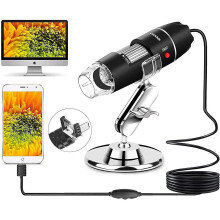 Usb Microscope 8 Led Usb 2.0 Digital Microscope, 40 To 1000x Magnification Endoscope Mini Camera With Otg Adapter And Metal Stand, Compatible With Mac