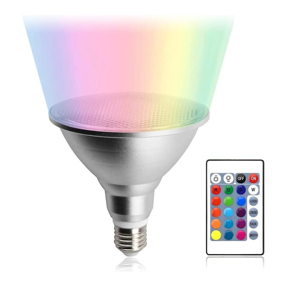 20w Led Bulb Rgb Dimmable Par38 Waterproof Ip65, Color Changing Light Bulb With Remote Control (pack Of 1)