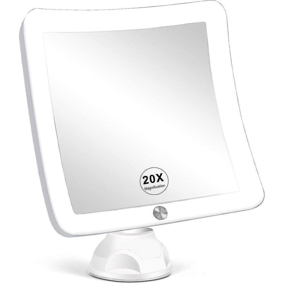 20x Magnifying Mirror With Led Light, Upgraded Lighted Makeup Mirror With Magnification