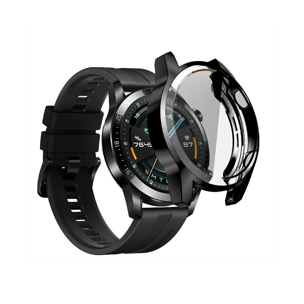(Black) Tpu Case For Huawei Watch Gt2 46Mm Hard Shell Bumper Full Screen Case Smart Watch Dial Protector Black 4814699166581