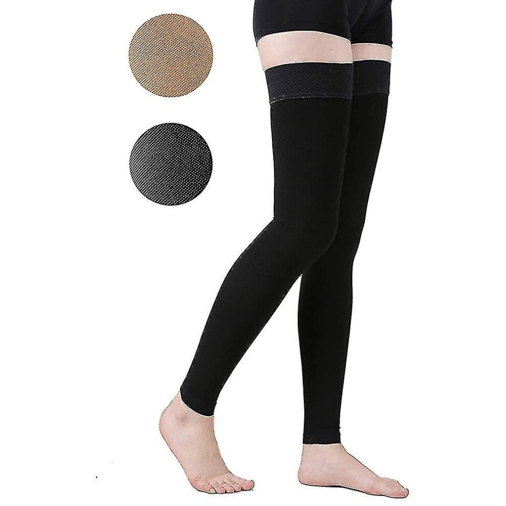 (, 3XL) Thigh High Compression Stocking Footless, 20-30Mmhg Compression Socksx-Large20-30Mmhg Footless Black
