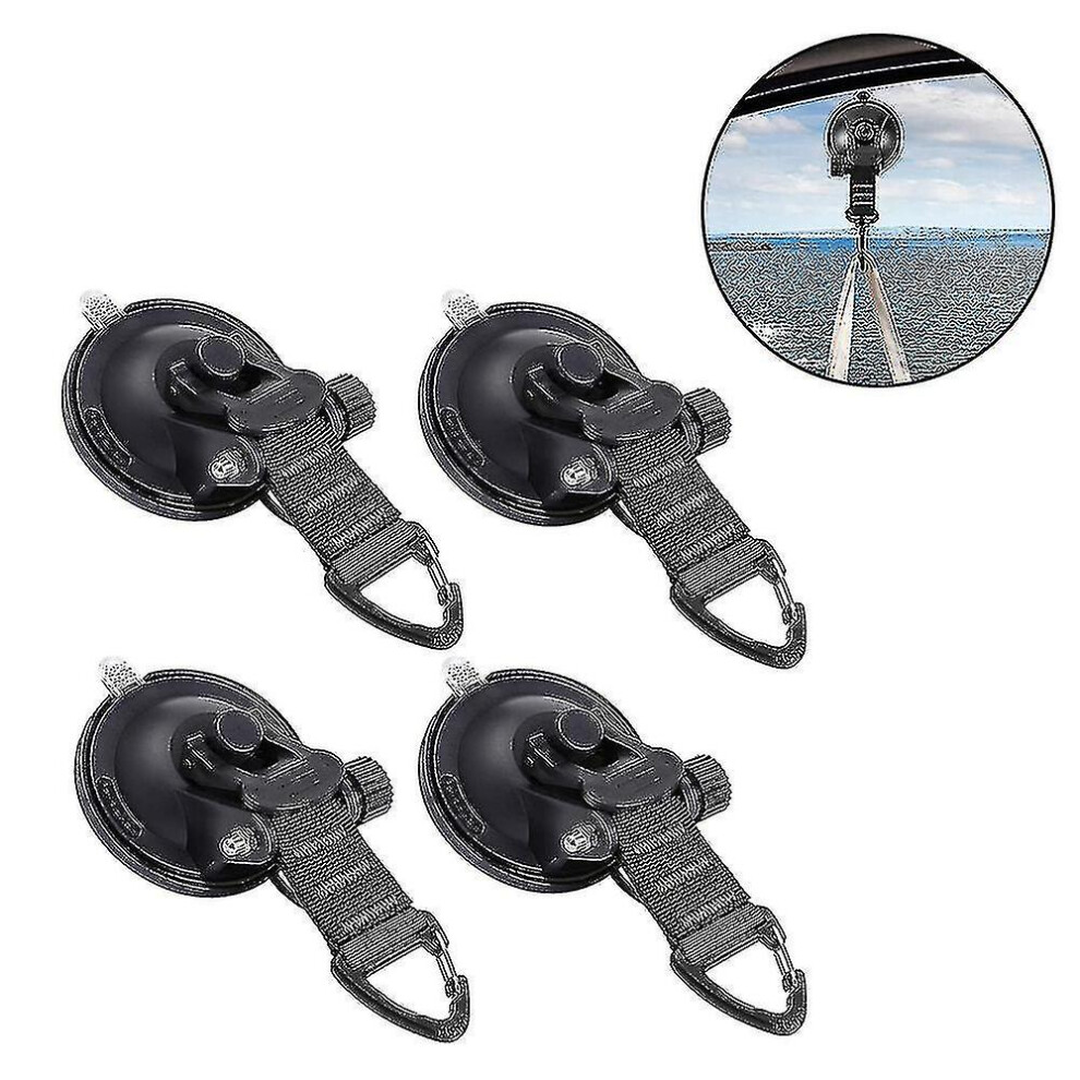 4 Pieces Suction Cup Hook Extra Strong, Suction Cups Anchor, Suction Cup Hook Camping For Awning Motorhome Camping Accessories, Car Fastening Hook Mul