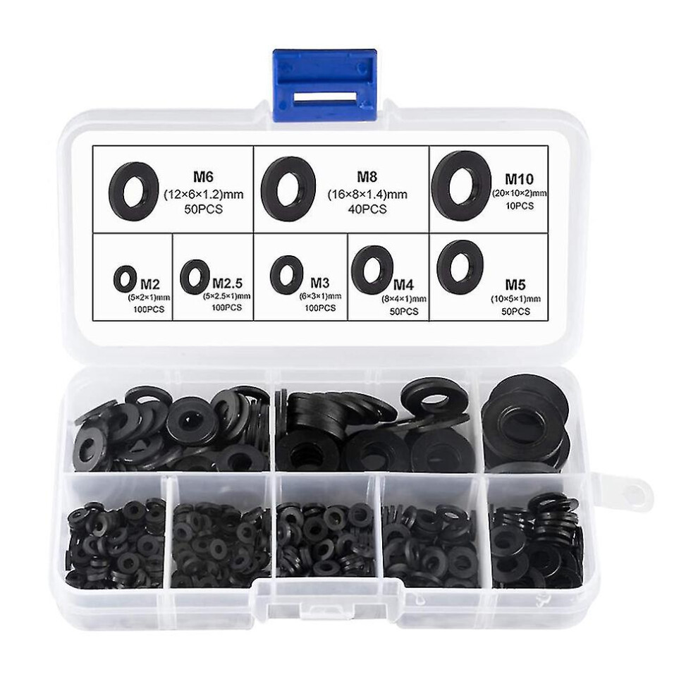 500 Pieces Plastic Washers Rubber Flat Washers Nylon Washers Corrosion-free Washers For Industrial Cy