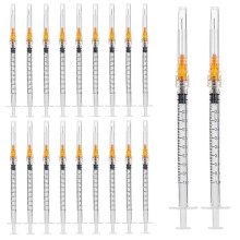 50 Pack 1ml Syringe With Needle-25g 1 Inch Needle, Lab Supplies, Luer Lock Design, Individually Sea