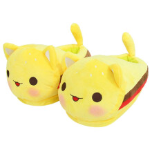 (B) Meemeows Cat Plush Slippers Cute Anime Cartoon Aphmau Plush Cat Stuffed Animal Plush Slippers Gift For Fans Kids