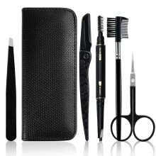 5-piece Eyebrow Set With Black Case,eyebrow Kit For Men