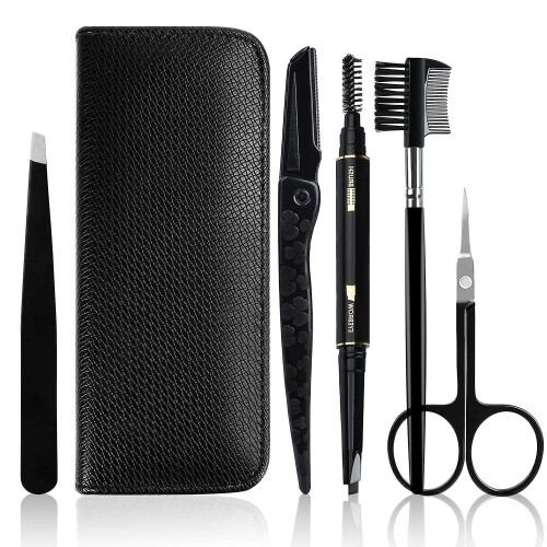 5-piece Eyebrow Set With Black Case,eyebrow Kit For Men