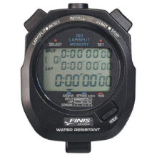 Stopwatch 3x-100m Memory Black - 3-Line LCD, Stroke/Pace Mode, Split Counter, Lithium Battery, 100 Dual Split Memory