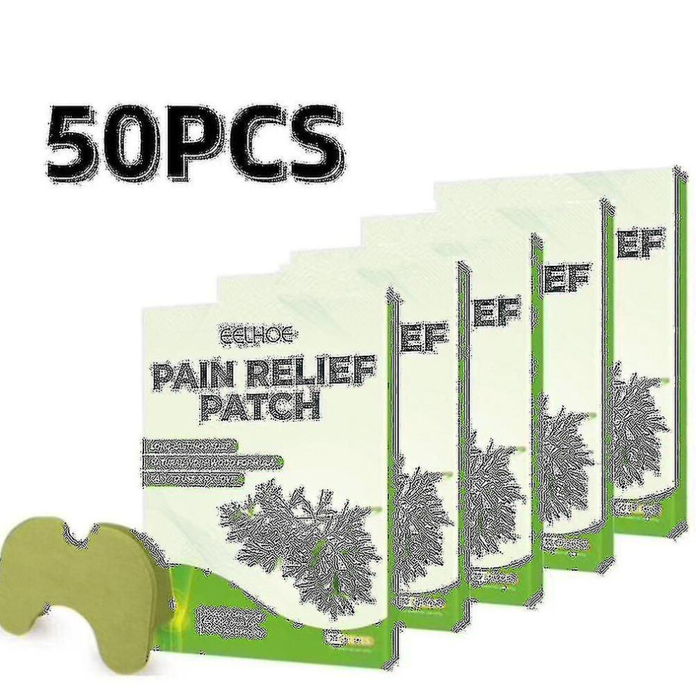 50pcs Knee Patch Wormwood Knee Sticker Plaster Extract Analgesic Cartilage Pain Relieving Patch Self-heating Herbal
