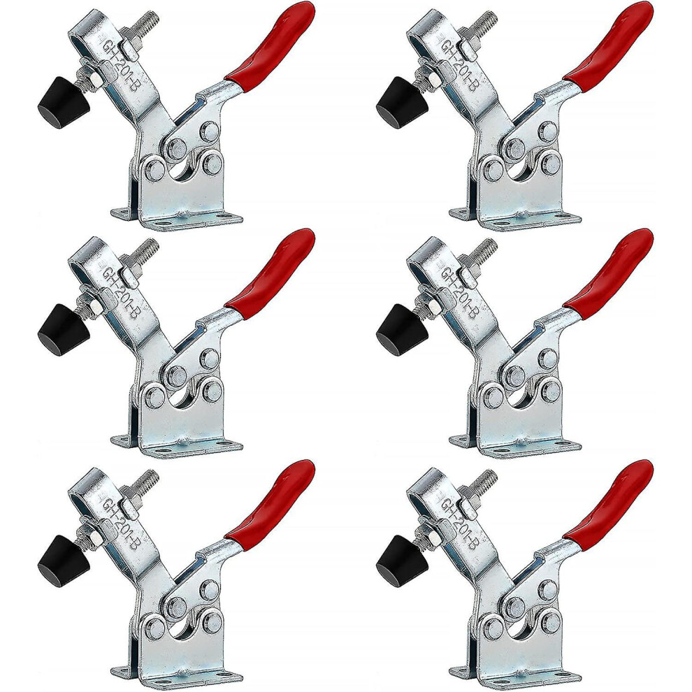 6 Pcs Gh-201b Horizontal Toggle Clamp, Toggle Clamp, Quick Release Clamp Capacity Quick Release Knee Lever Tensioners For Machinery, Woodworking 90 19