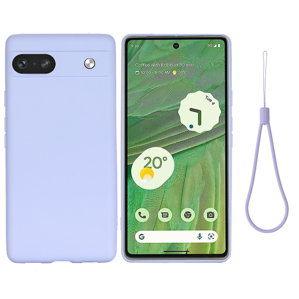 (Purple) Liquid Silicone Case For Google Pixel 7A Purple