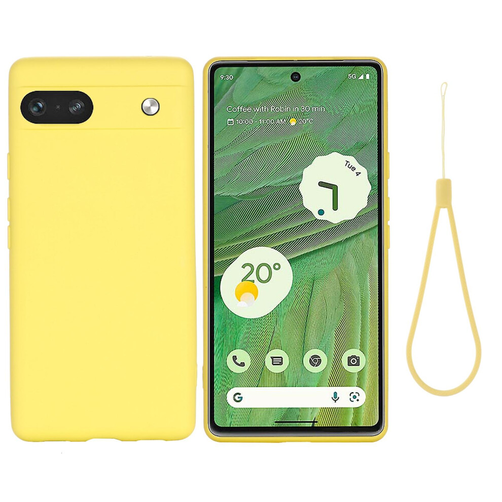 (Yellow) Liquid Silicone Case For Google Pixel 7a