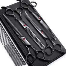 7.0in Stainless Steel 6 In 1 Professional Dog Grooming Scissors Kit, Heavy 4cr Tit