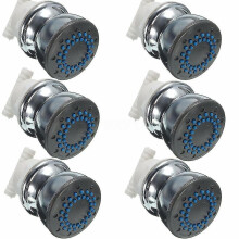 6-Pack Side Shower Massage Jets - Ultra-Slim Hydromassage Body Jets, ABS, White/Gray, Adjustable