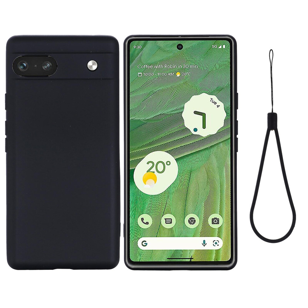 (Black) Liquid Silicone Case For Google Pixel 7A Black