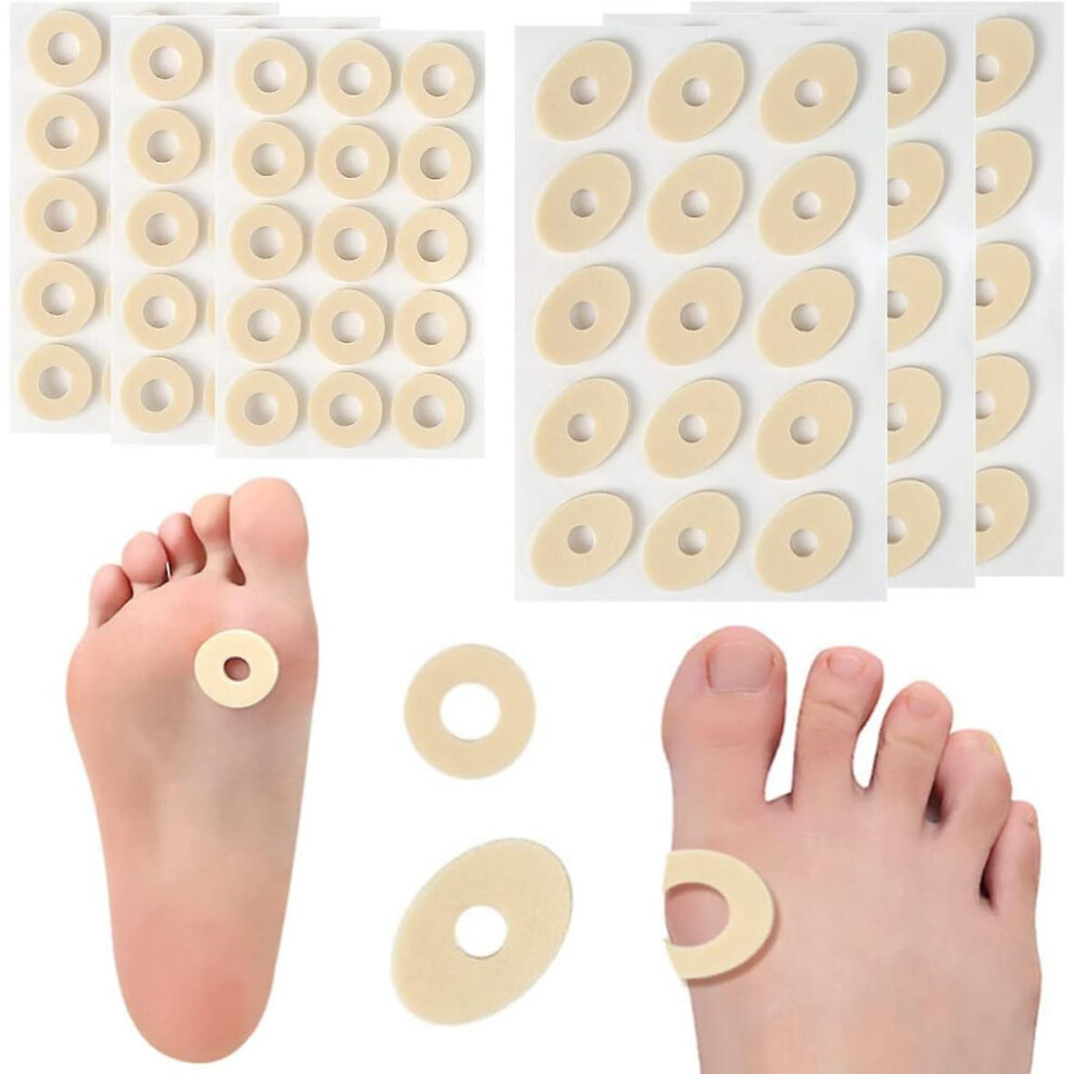 90 Pieces Corn Cushions, Soft Latex Foam Self Adhesive Callus Pads Corn Pad Anti Friction Reduce Foot And Heel Pain, 2 Models