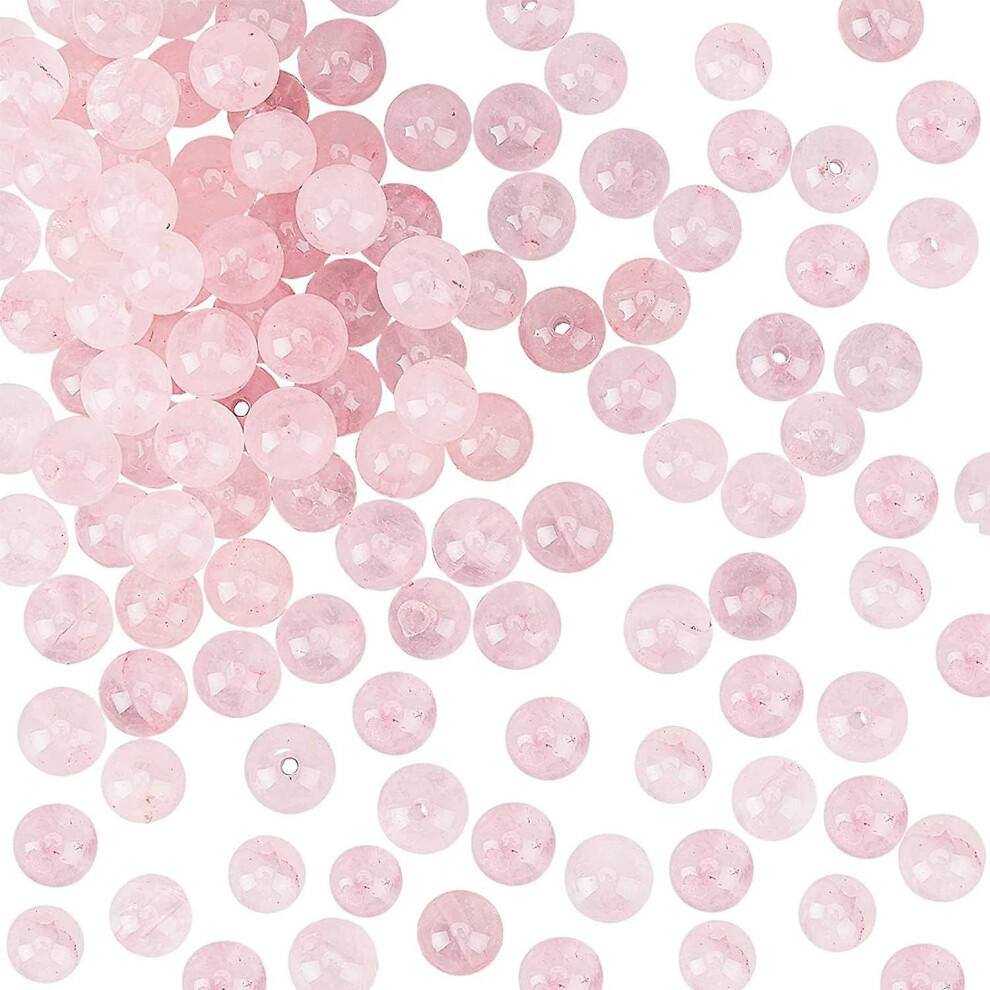 About 124 Pcs 6mm Natural Rose Quartz Gemstone Beads