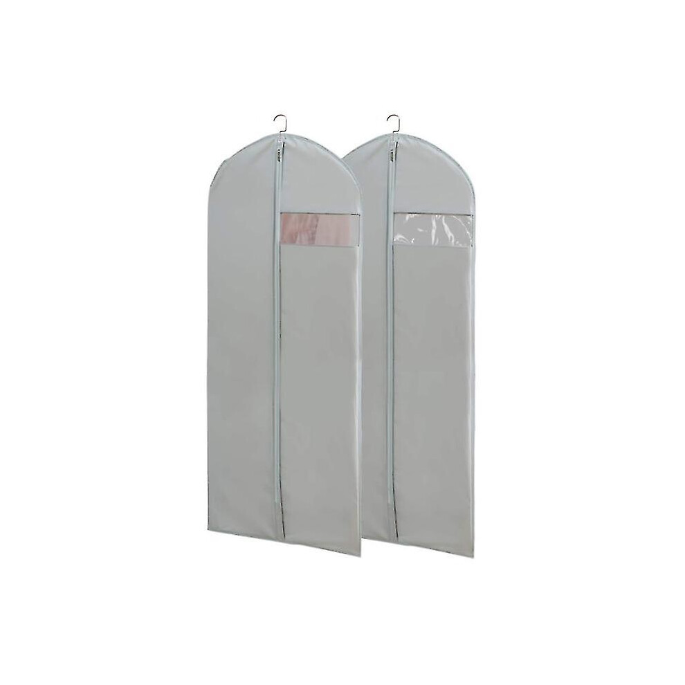(, 60X120cm) 5Pcs Hanging Garment Bags For Storage Breathable Suit Cover Clothes Dust Cover Hanging Pockets Grey