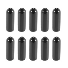 100pcs Rubber End Caps 4mm Id Pvc Round Tube Cap Cover Screw Thread Protectors Black