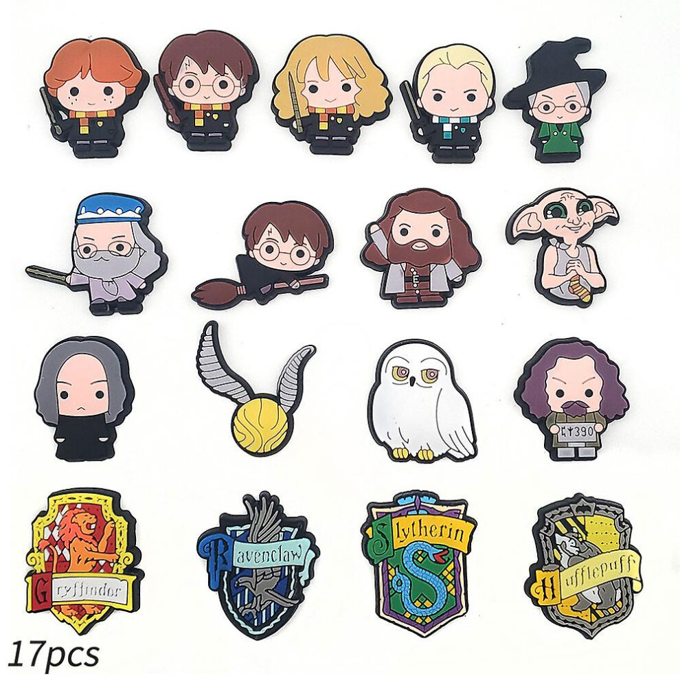 17pcs/set Harry Potter Shoe Charms, Croc Clog Shoes Decoration
