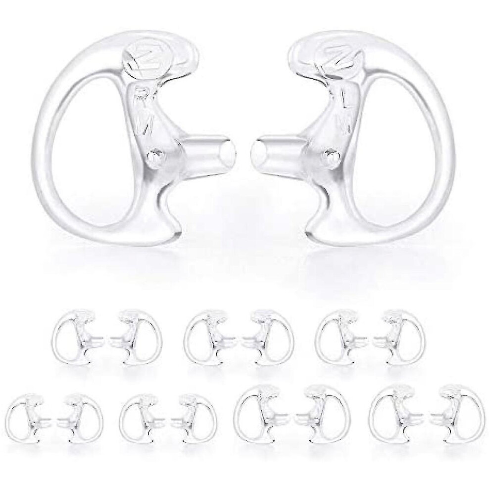 Radio Replacement Earmold Earpiece, Soft Silicone Earmould Earbud Earplug  - Clear [8-pair]