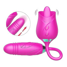 (D) Roses Mantinghua 3rd Generation Double Tongue Licking Vibration Telescopic Vibrating Egg Female Free Shipping