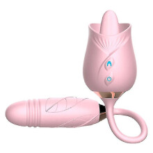 (B) Roses Mantinghua 3rd Generation Double Tongue Licking Vibration Telescopic Vibrating Egg Female Free Shipping