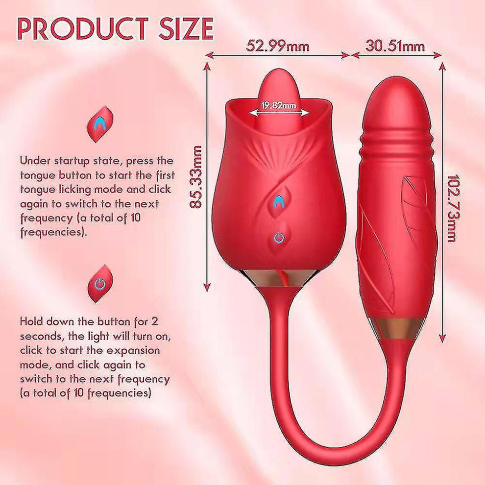(A) Roses Mantinghua 3rd Generation Double Tongue Licking Vibration Telescopic Vibrating Egg Female Free Shipping