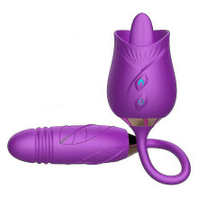 (C) Roses Mantinghua 3rd Generation Double Tongue Licking Vibration Telescopic Vibrating Egg Female Free Shipping