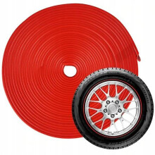 (RED) 8m/roll Exterior Decor Tire Rubber Strips Guard Line Car Wheel Rim Protector Fp