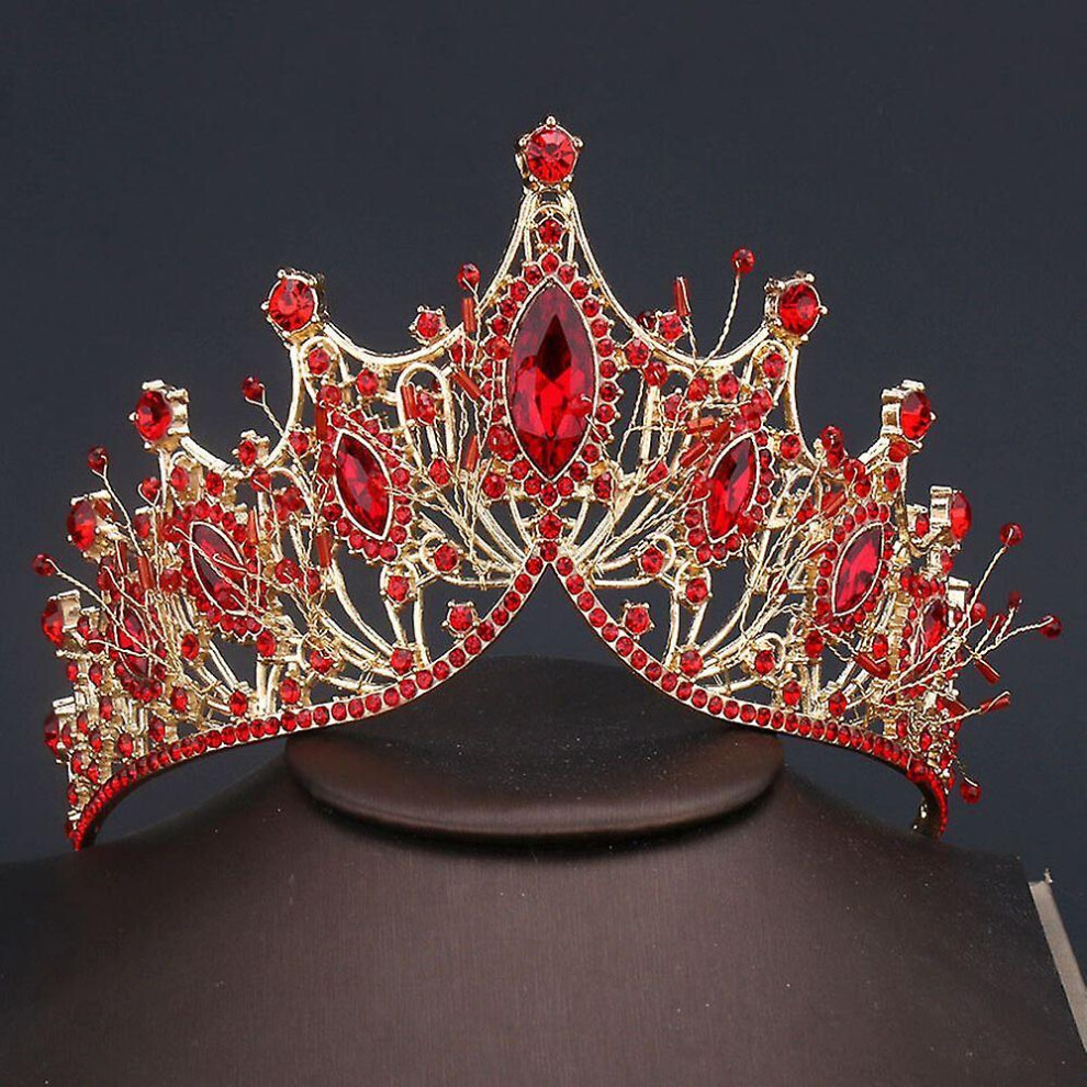 Baroque Crystal Tiara Headband Bride Crown Hair Accessories For Women Wedding