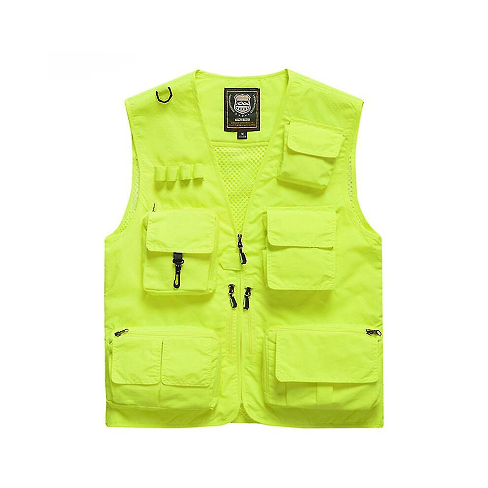 (blue, L) 2022 Fishing Vest Mesh Vest Fishing Jacket  Multifunctional Outdoor Photography Outdoor Fishing Shoulder Multi Pocket Vest