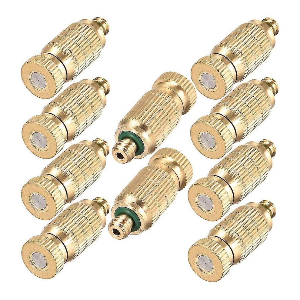 Brass Misting Nozzle 10 Pack High Pressure Spray Misting Nozzle For Landscaping Outdoor Cooling System Anti Drip Nozzle