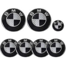 Car Emblem 7 Parts For Bm-w 82mm Emblem Bonnet And Trunk And Emblem 68mm Hubcaps And 45mm Steering