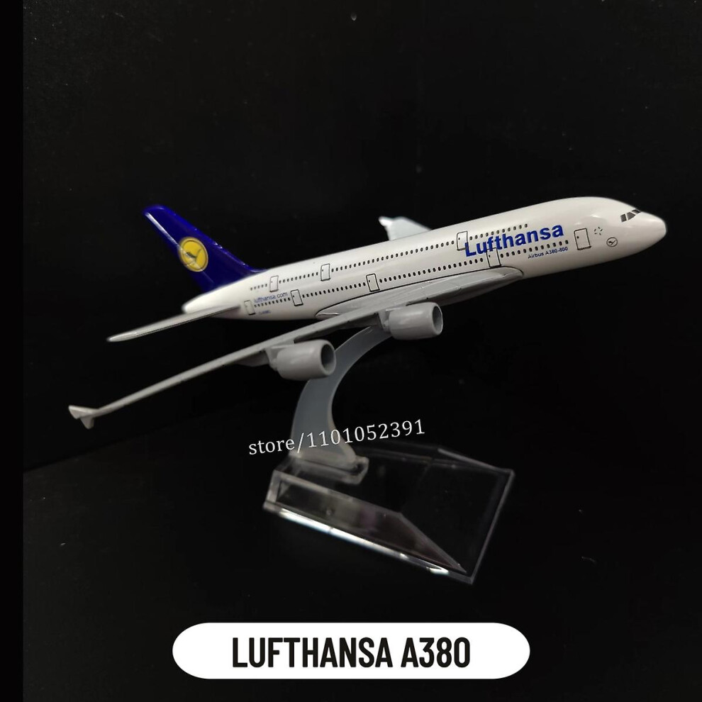 (12.Lufthansa A380) Scale 1:400 Metal Aircraft Replica, Lufthansa A380 Die-cast Aviation Model, Children's Room Decorations, Christmas Gifts, Toys For