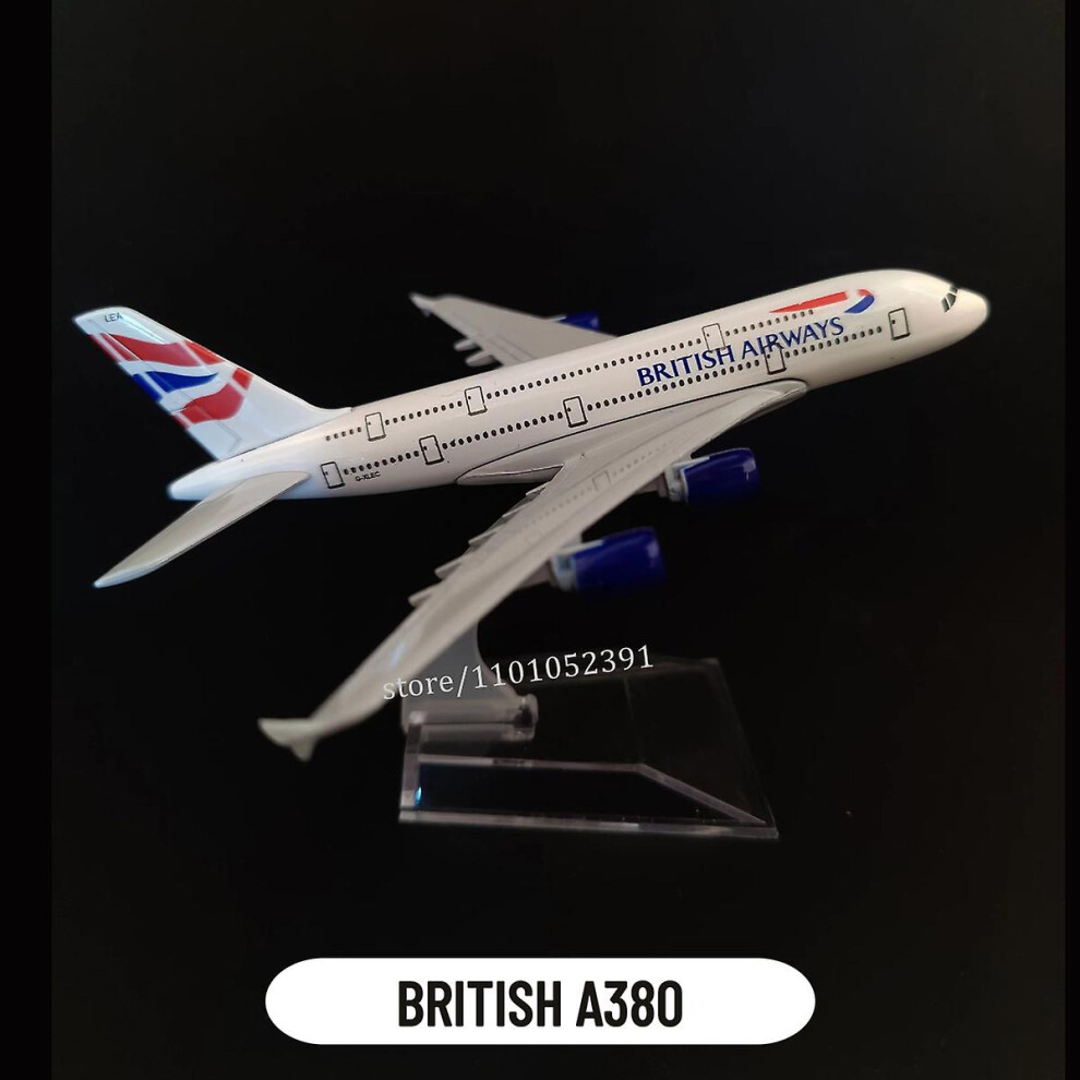 (21.BRITISH A380) Scale 1:400 Metal Aircraft Replica, Lufthansa A380 Die-cast Aviation Model, Children's Room Decorations, Christmas Gifts, Toys For B