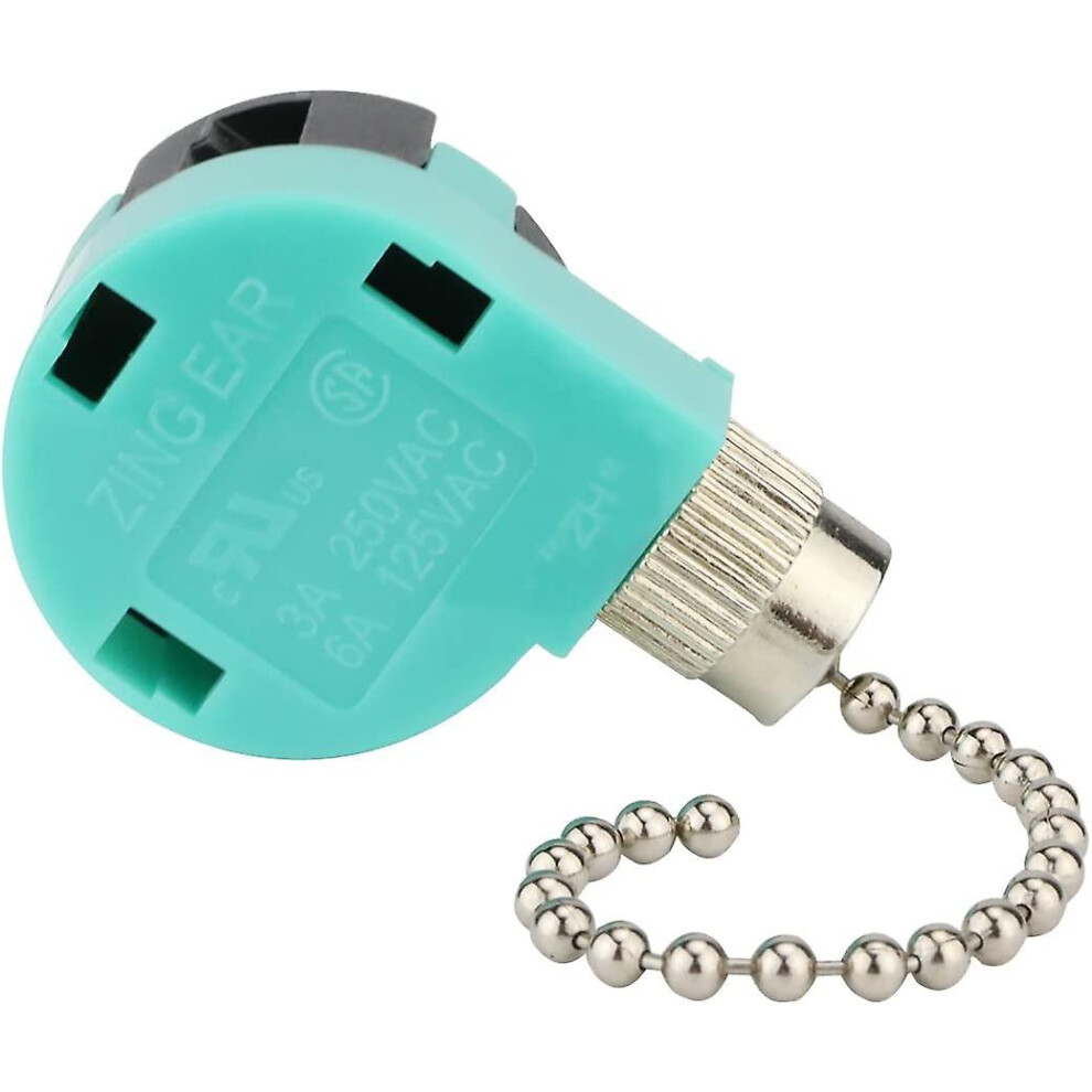 Ceiling Fan Switch 3 Speed 4 Wire Zing Ear Ze 268s6 Pull Chain Switch Control Compatible 3 Speed Control Switch Ceiling Fans, Wall Lamps, Cabinet Ligh