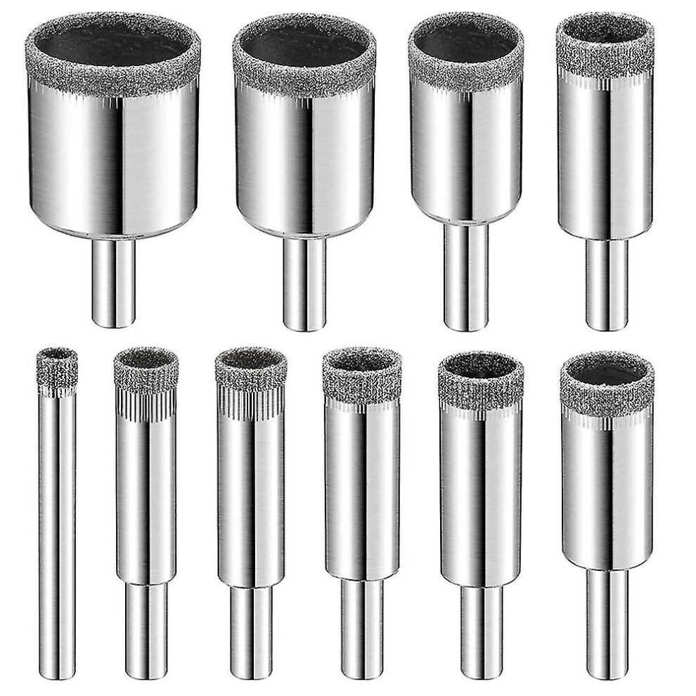 Diamond Drill Bits Set, 10 Pcs Diamond Hole Saw Set, Glass Drill Bit For Ceramic Tile Porcelain Mar