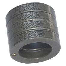 (Silver2, Round) Hexagon Retro Magic Ring Personalized 4-finger Ring Multifunctional Outdoor Climbing Emergency