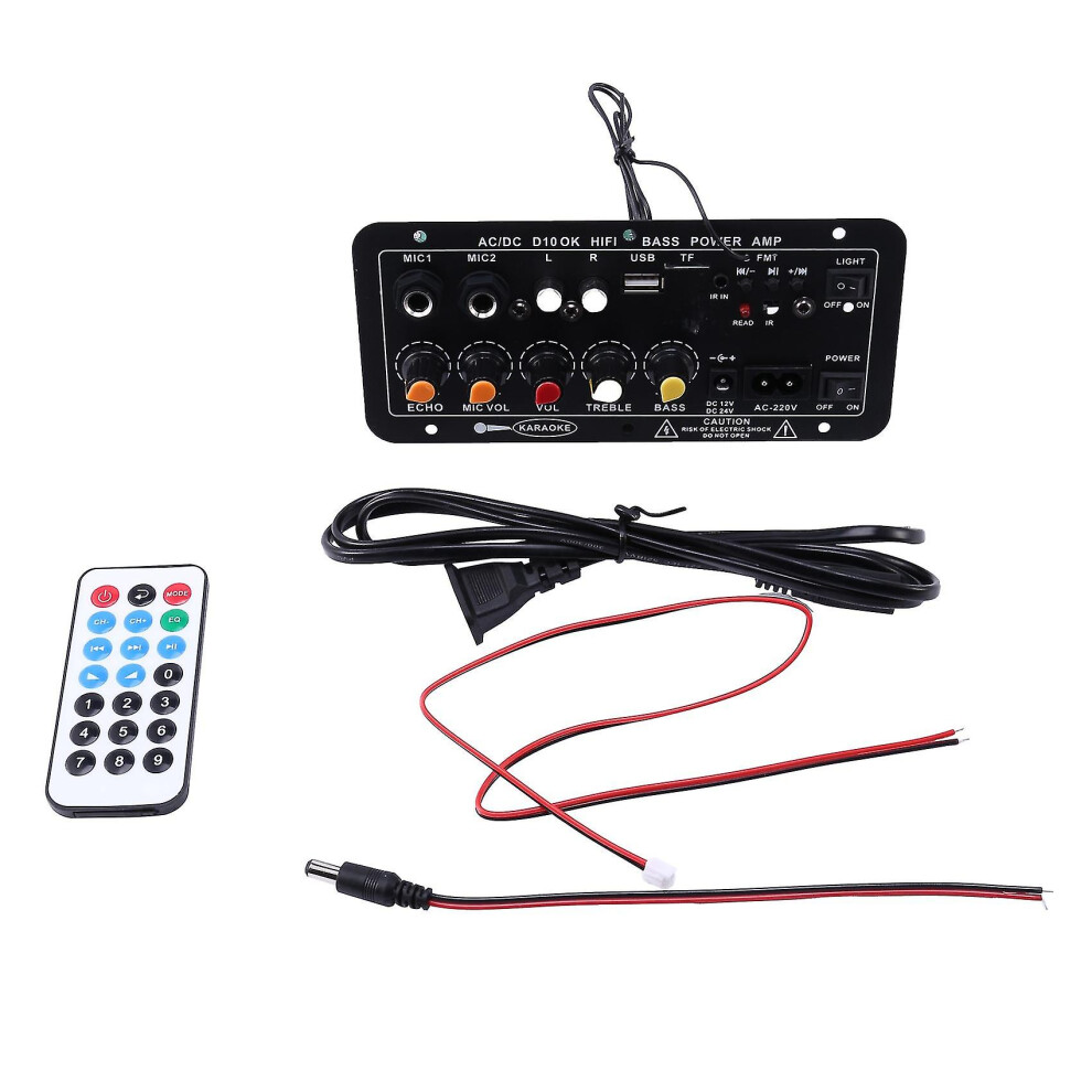 Digital Bluetooth Stereo Amplifier Board Subwoofer Dual Microphone Karaoke Amplifiers For 8-12 Inch