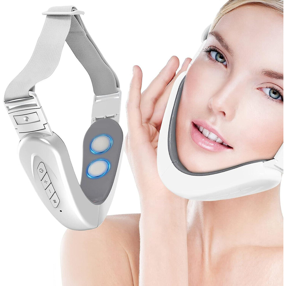 Double Chin Reducer Machine, 6 Modes And 12 Intensity Levels Electric Double Chin Eliminator,smart Double Chin Face Lift Device With Magnetic Massage,