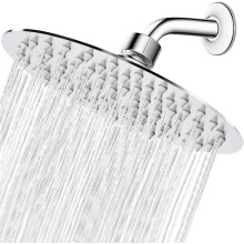 High Pressure Shower Head, 8" (approx. 20.3 Cm) Rain Shower, Slim Design - Pressure Boost, Great Shower Experience, Front-month High Flow Stainless St