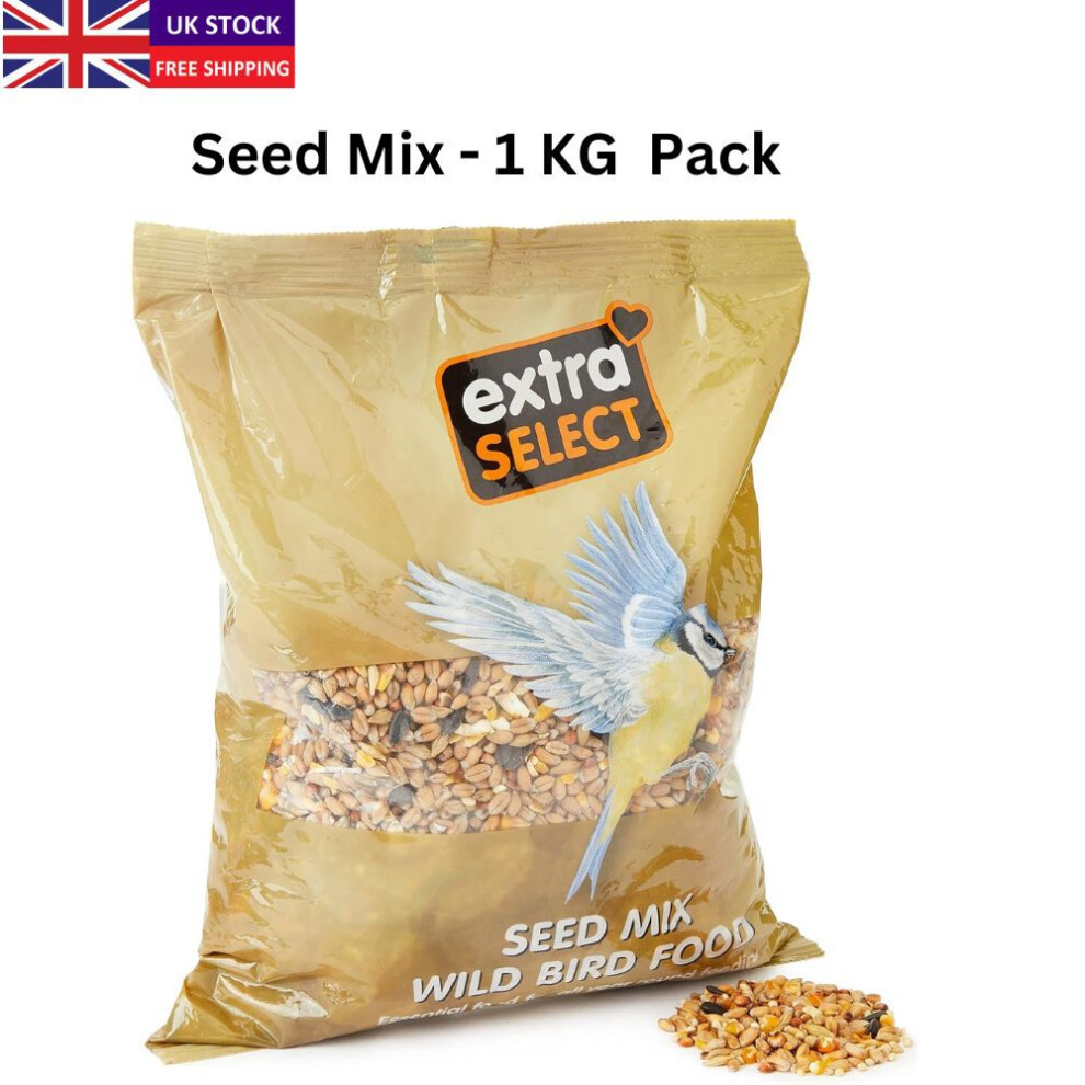 (Mix Seed - 1 kg Pack ) Wild Bird Food Seeds Sunflower Hearts Mix Seed