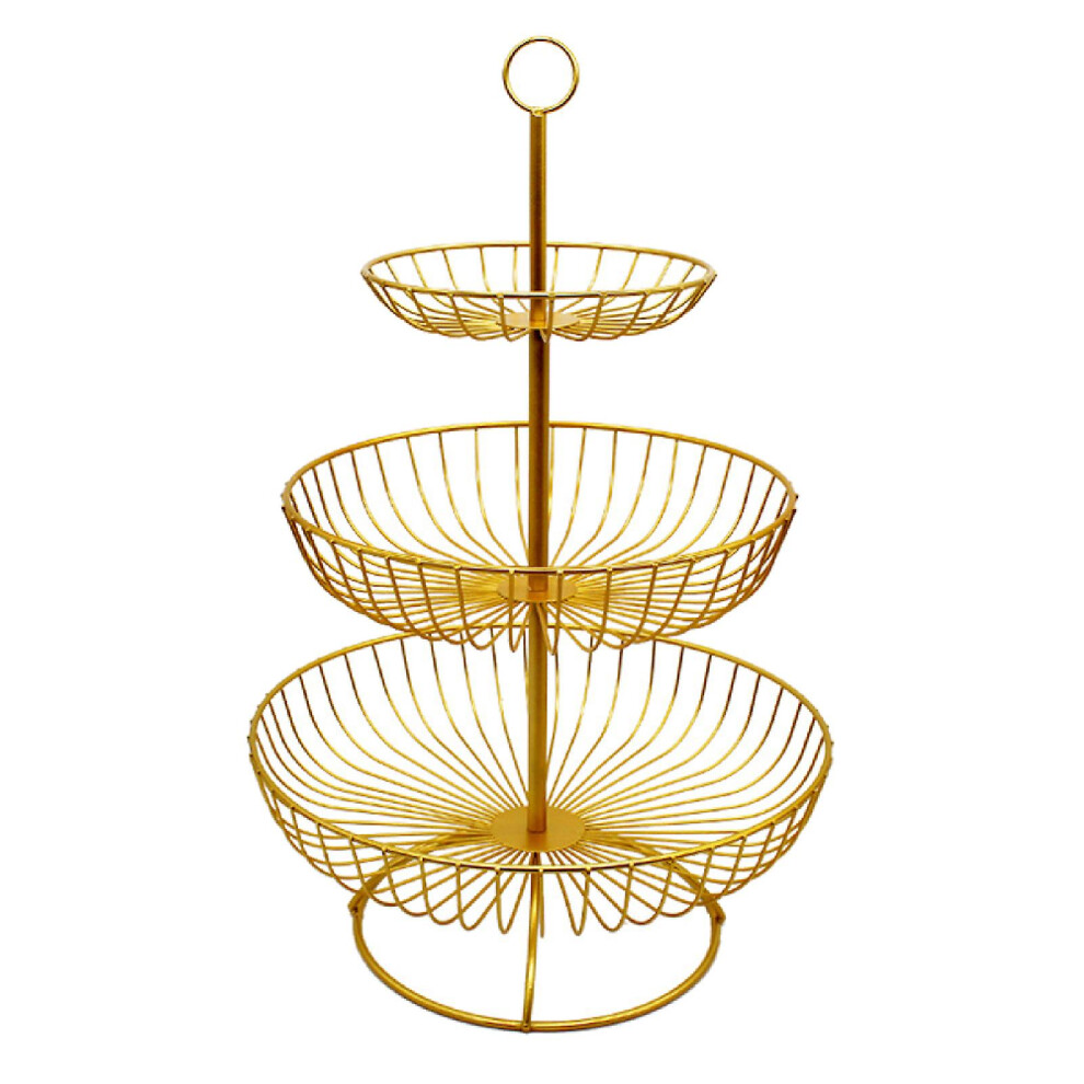 Fruit Plate Tray Retro Stable 3 Tier French Country Wire Basket For Vegetables