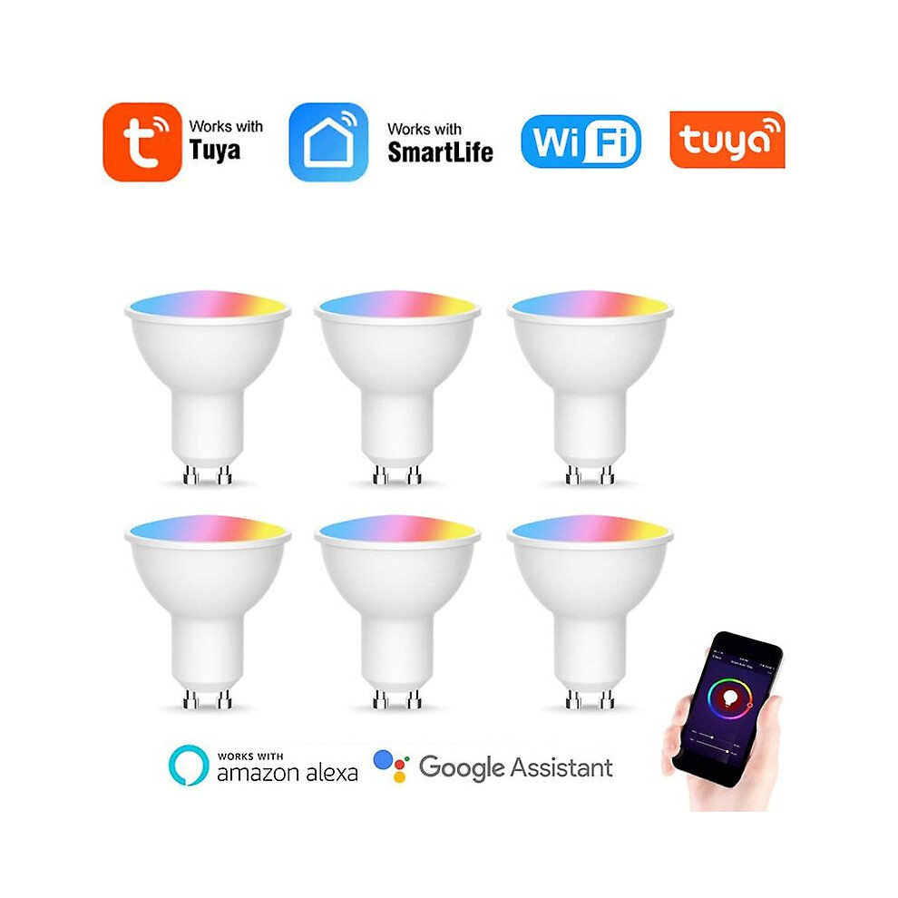 Gu10 Wifi Rgb cw 4w Light Bulb For Tuya Smart Life App Wireless Control