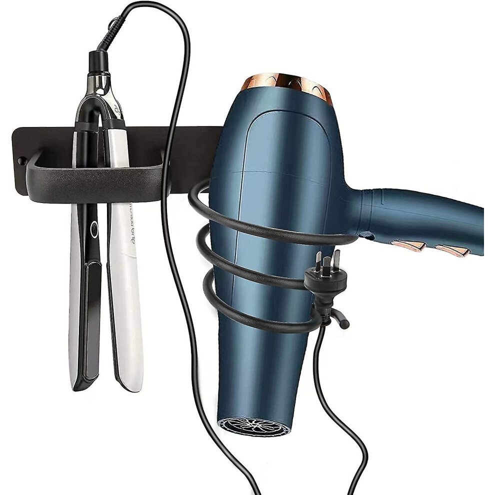 Hairdryer Holder Black Aluminum Wall Mounted Hair Dryer Holder A