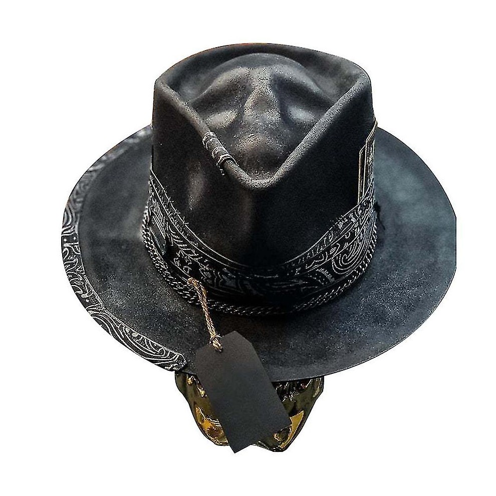 Mens Cowboy Hat Punk Style Western Cowboy Hat Skull Hat